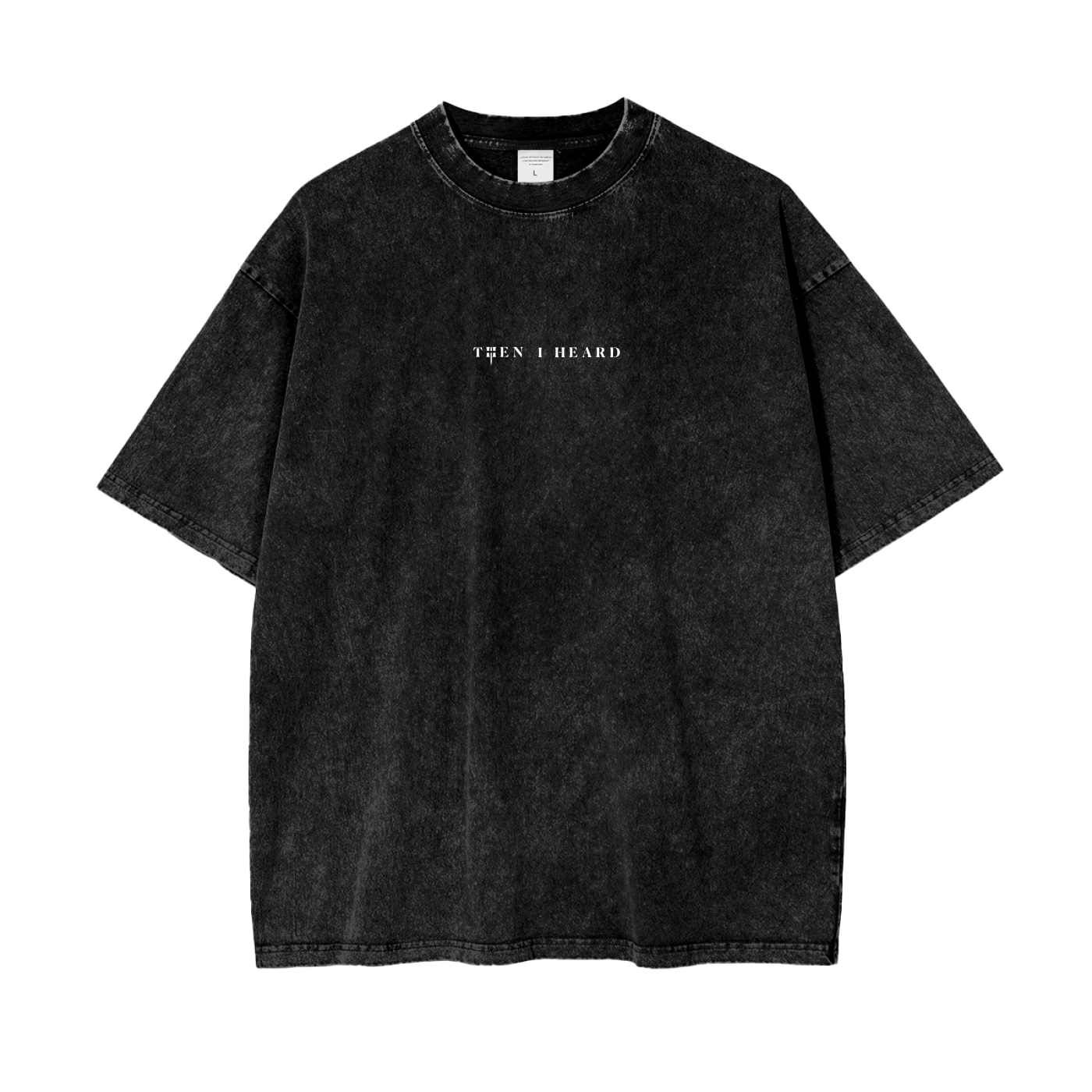 Christian clothing black saved by grace T-Shirt front view