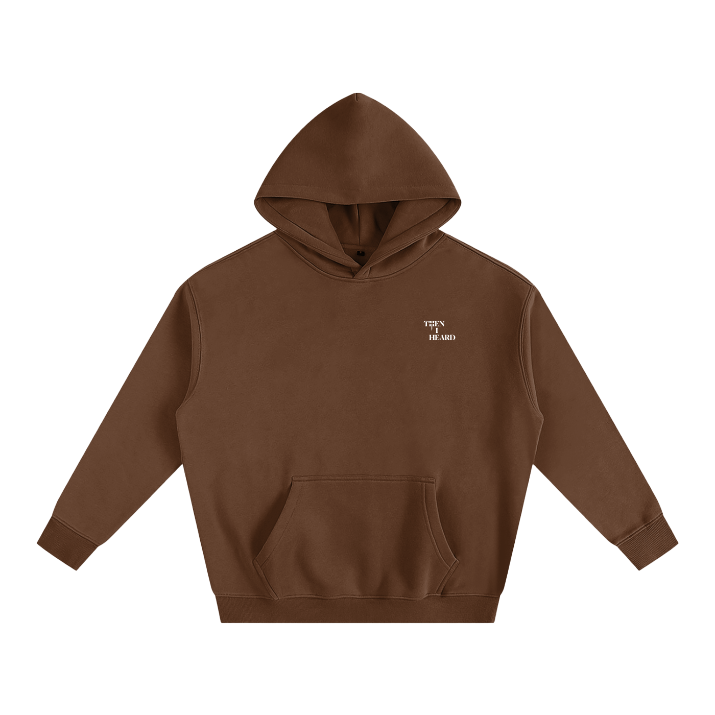 Christian clothing brown Hoodie with cross front view