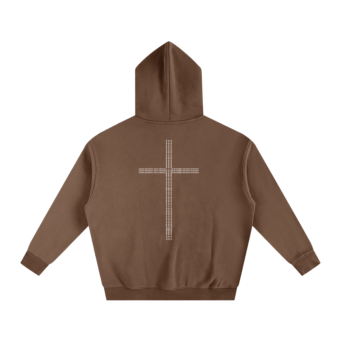 Christian clothing brown Hoodie with cross back view