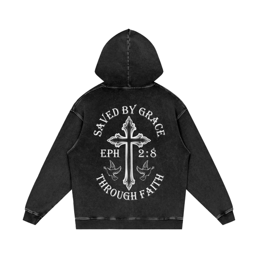 Saved by grace over sized Hoodie