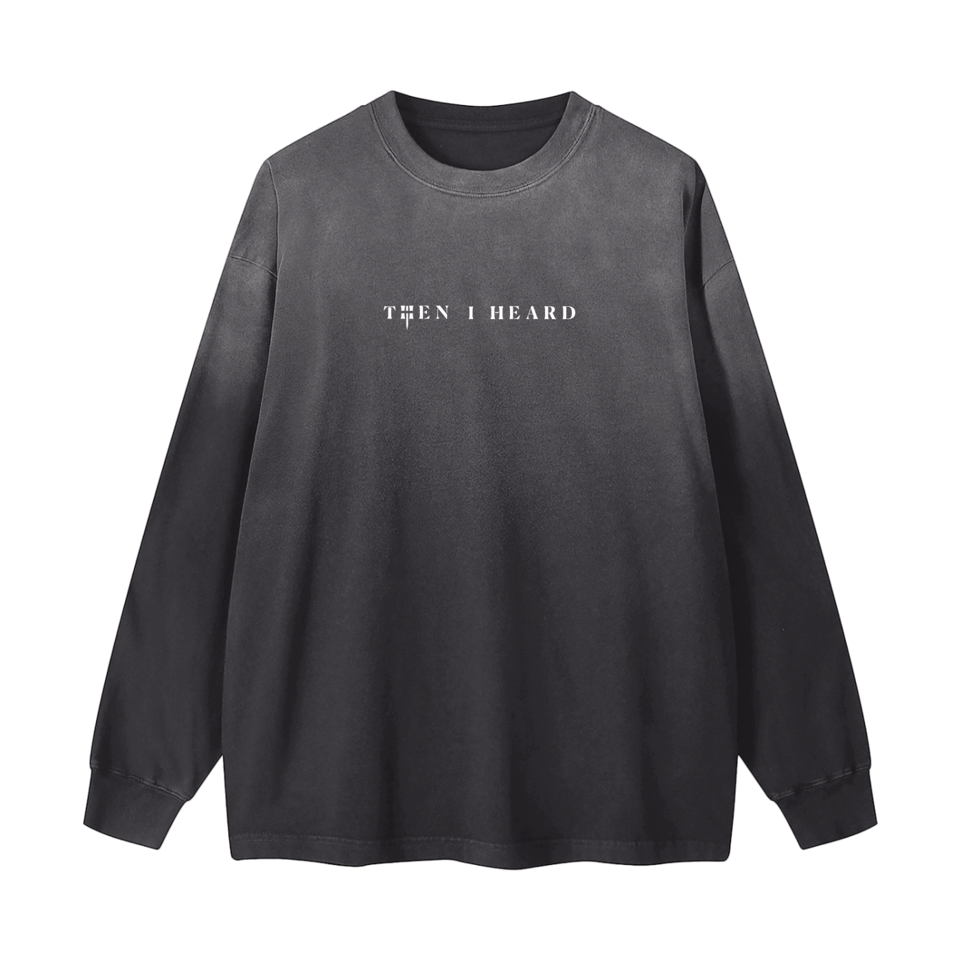 Christian clothing black vintage washed fleece front view