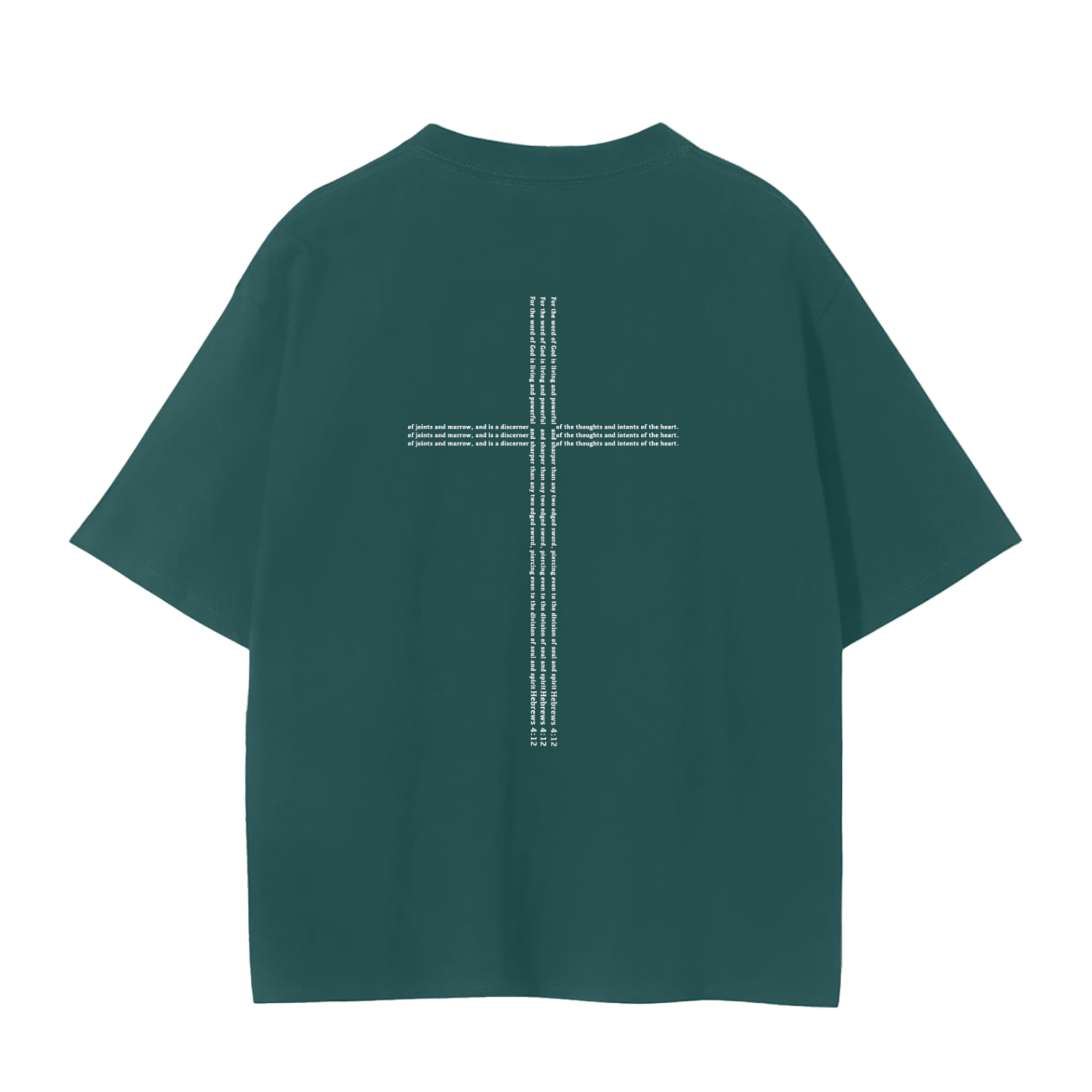 Christian clothing green T-Shirt with cross back view